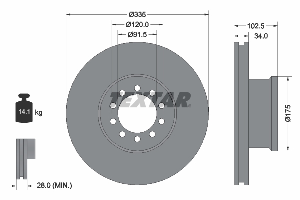 TEXTAR 93101300 Bremsscheibe