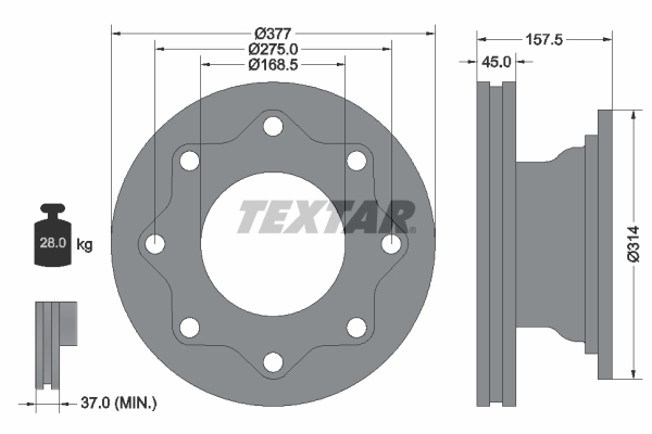 TEXTAR 93101700 Bremsscheibe