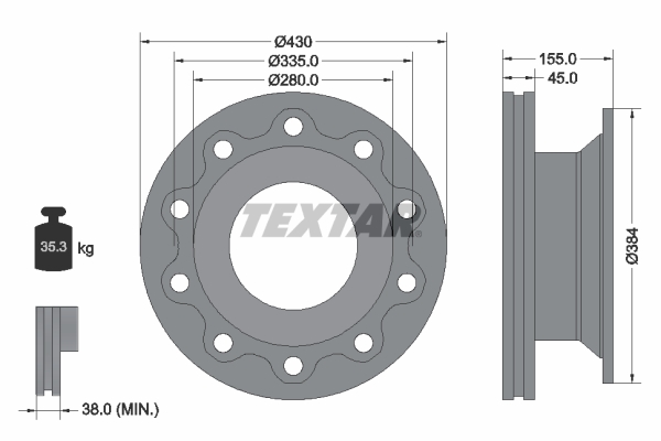 TEXTAR 93102000 Bremsscheibe