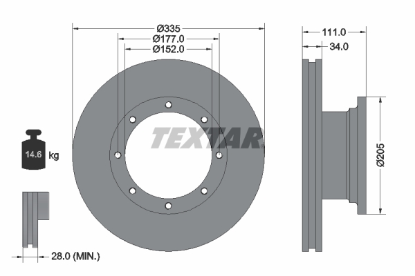 TEXTAR 93102400 Bremsscheibe