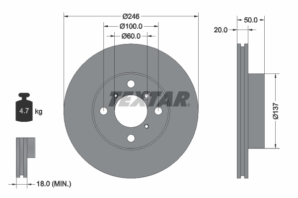 TEXTAR 92104500 Bremsscheibe
