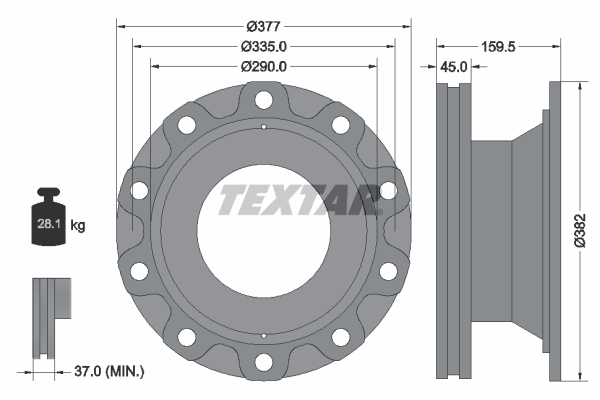 TEXTAR 93104900 Bremsscheibe