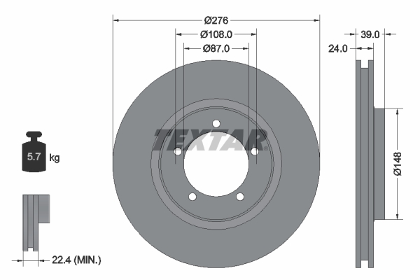 TEXTAR 92110600 Bremsscheibe