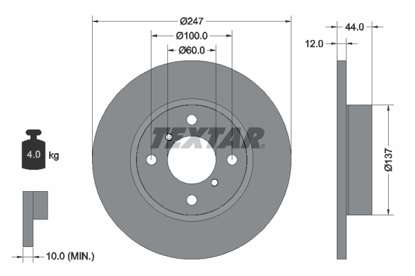 TEXTAR 92110803 PRO Bremsscheibe