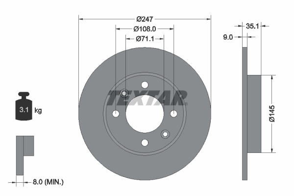 TEXTAR 92111703 PRO Bremsscheibe