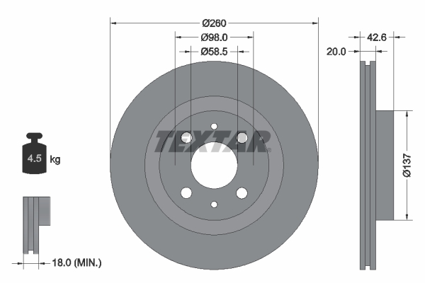TEXTAR 92112100 Bremsscheibe