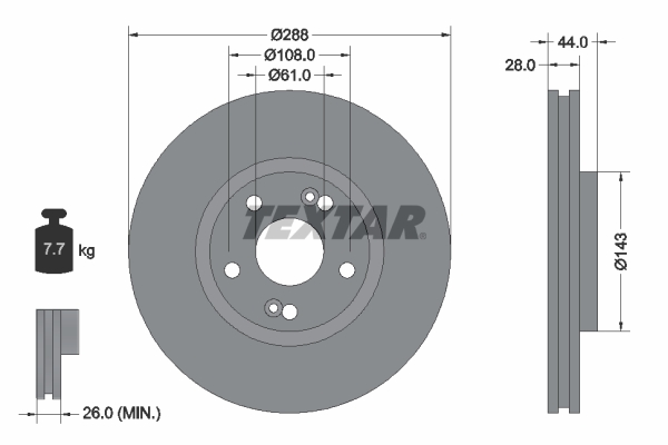 TEXTAR 92112200 Bremsscheibe