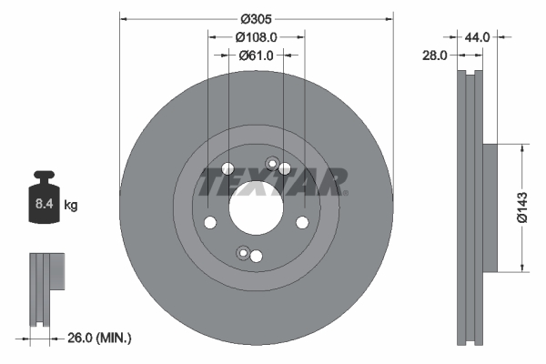 TEXTAR 92112300 Bremsscheibe
