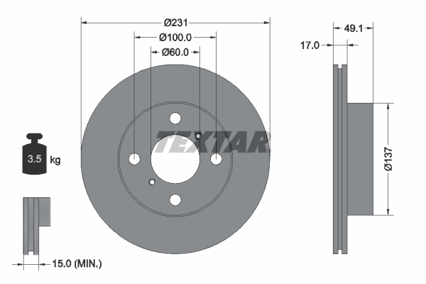 TEXTAR 92113300 Bremsscheibe