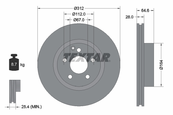 TEXTAR 92115305 PRO+ Bremsscheibe