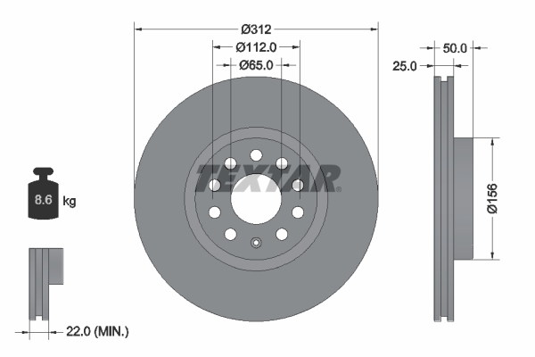 TEXTAR 92120503 PRO Bremsscheibe