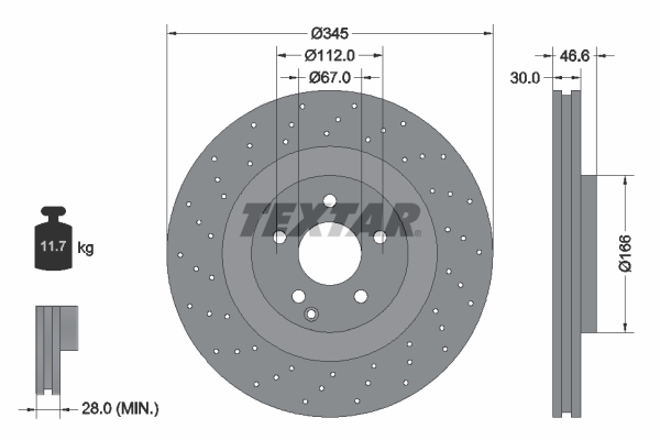 TEXTAR 92123705 PRO+ Bremsscheibe