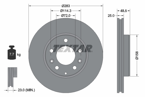 TEXTAR 92125503 PRO Bremsscheibe