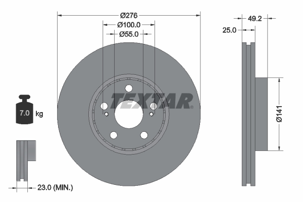 TEXTAR 92126403 PRO Bremsscheibe