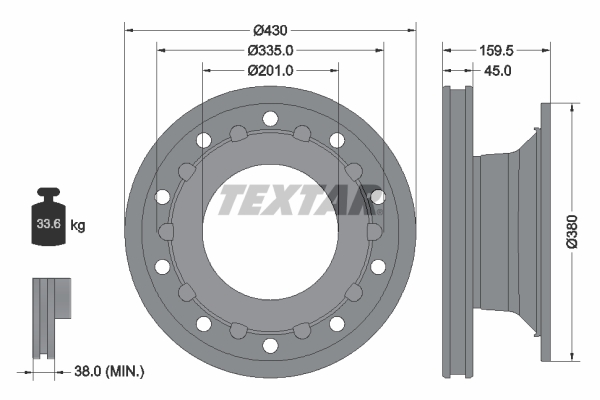 TEXTAR 93127100 Bremsscheibe