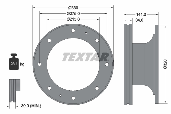 TEXTAR 93127400 Bremsscheibe