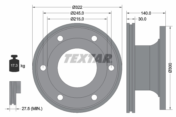 TEXTAR 93128000 Bremsscheibe