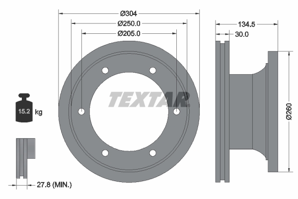 TEXTAR 93128100 Bremsscheibe