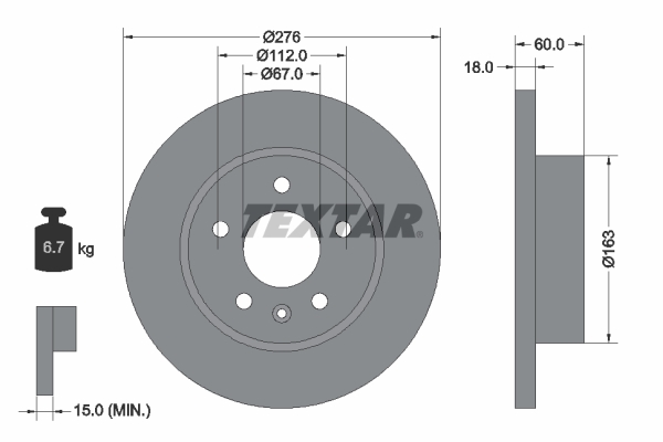 TEXTAR 92129203 PRO Bremsscheibe