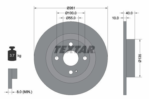 TEXTAR 92130203 PRO Bremsscheibe