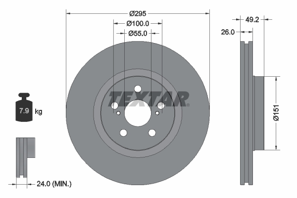 TEXTAR 92135603 PRO Disc frana