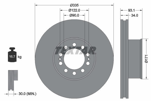 TEXTAR 93138000 Bremsscheibe