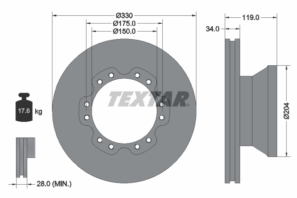 TEXTAR 93142600 Bremsscheibe