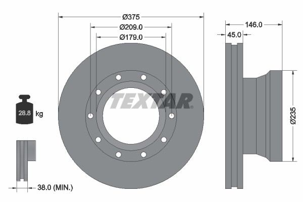 TEXTAR 93142800 Bremsscheibe