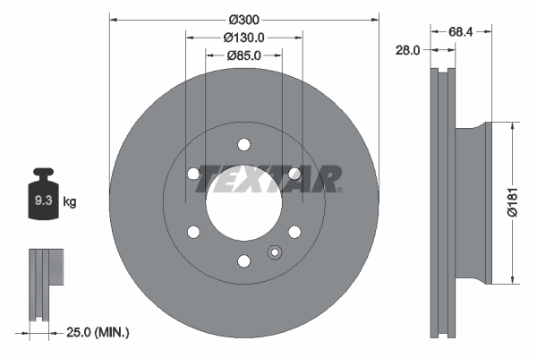 TEXTAR 93143203 PRO Bremsscheibe
