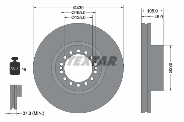 TEXTAR 93143800 Bremsscheibe