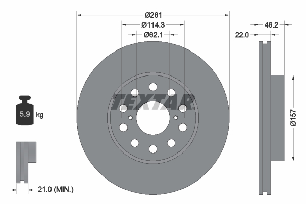 TEXTAR 92149600 Bremsscheibe