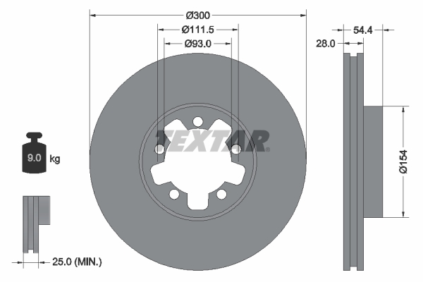 TEXTAR 92151903 Brzdový kotouč