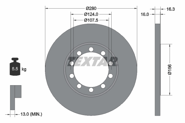 TEXTAR 92152000 спирачен диск