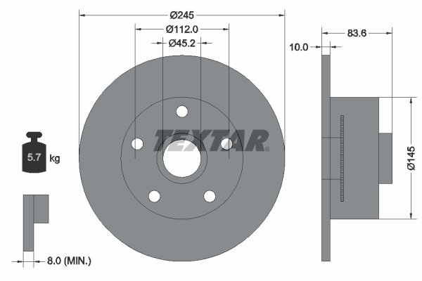 TEXTAR 92154303 PRO Disc frana