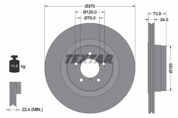 TEXTAR 92155203 Brzdový kotouč