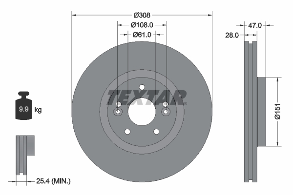 TEXTAR 92157700 Bremsscheibe