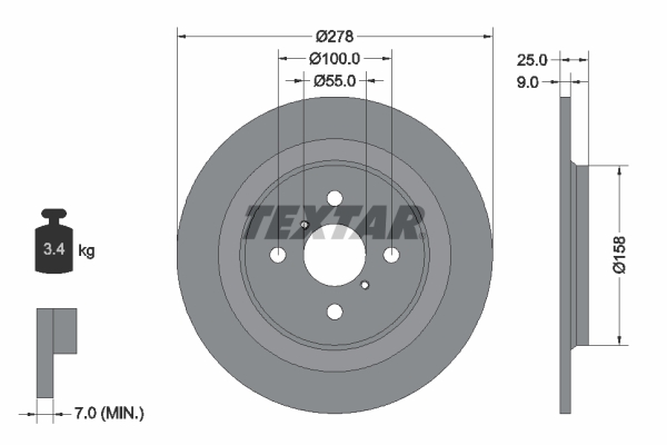 TEXTAR 92161903 PRO Bremsscheibe