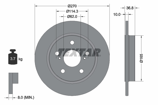 TEXTAR 92164003 PRO Disc frana