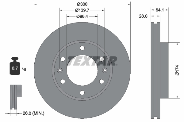 TEXTAR 92164500 Brake Disc...