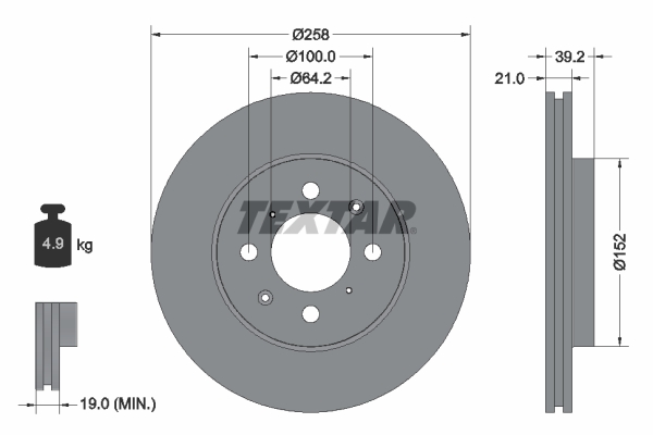 TEXTAR 92165900 спирачен диск