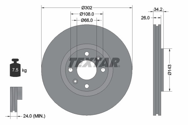 TEXTAR 92168503 PRO Bremsscheibe
