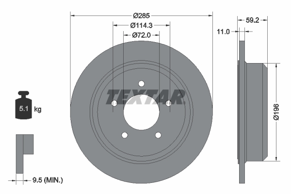 TEXTAR 92169403 PRO Bremsscheibe