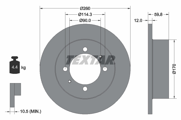 TEXTAR 92169603 PRO Bremsscheibe