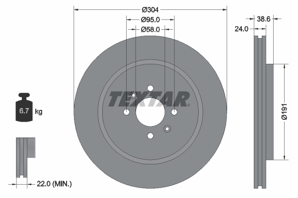 TEXTAR 92170203 PRO Bremsscheibe