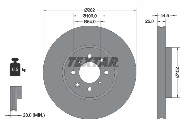 TEXTAR 92170703 Brzdový kotouč