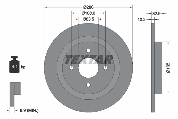 TEXTAR 92172403 Brzdový kotouč