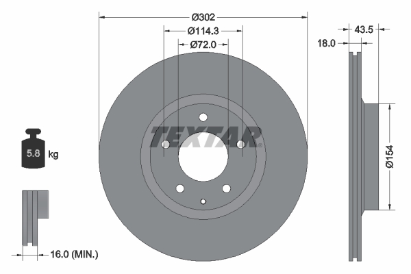 TEXTAR 92174503 PRO Bremsscheibe