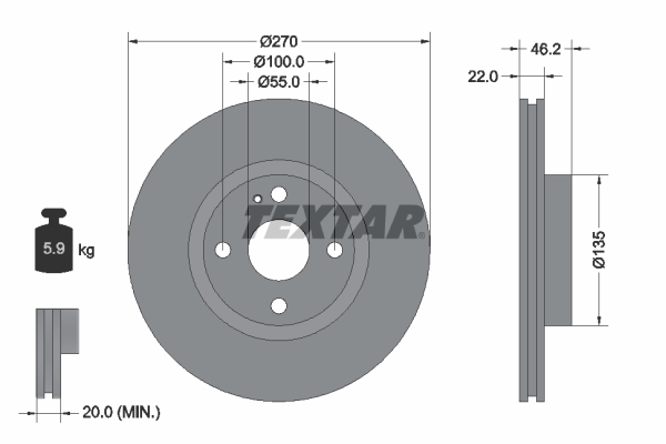 TEXTAR 92175903 PRO Bremsscheibe