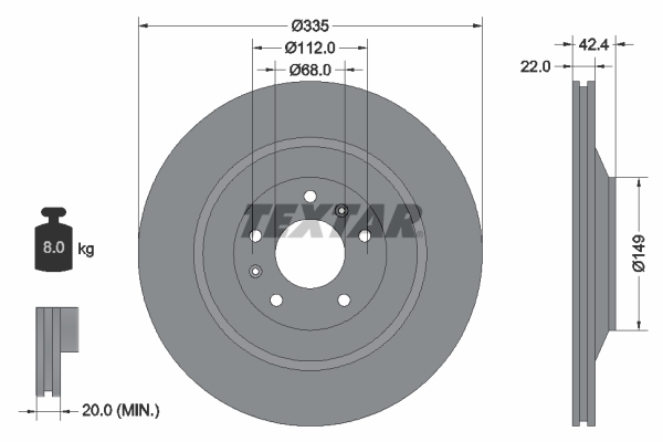 TEXTAR 92177005 Brzdový kotouč