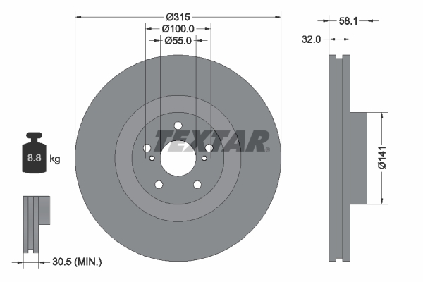 TEXTAR 92179703 PRO Bremsscheibe